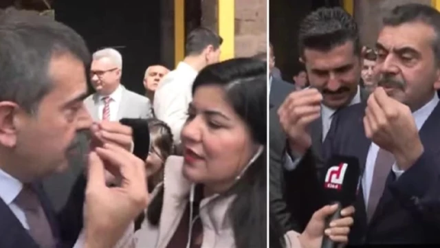 Moments when Minister Tekin got angry! He moved the microphone away and expressed his dissatisfaction to the reporter.