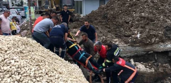 Mersin'de şantiyede beton blok yıkıldı, işçi yaralandı
