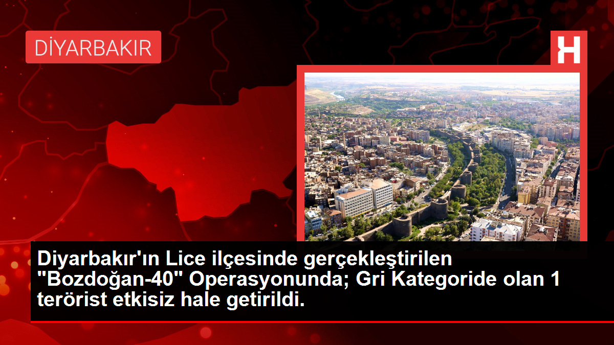Diyarbakır'ın Lice ilçesinde terörist etkisiz hale getirildi