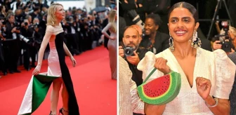 Cannes Film Festivali'nde 'Gazze' geçidi! Kırmızı halıya damga vurdular