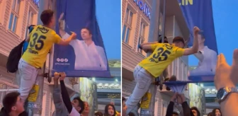 Fenerbahçeli taraftar Ali Koç'un pankartını bıçakladı