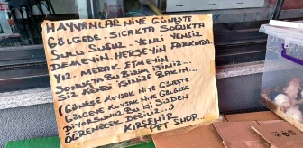 Kırşehir'de Petshop İşletmecisi Pankartla İşine Karışanlara Cevap Verdi