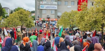 Tekkeköy'de İsrail'in Gazze'ye saldırıları protesto edildi
