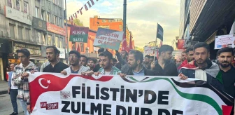 Zonguldak'ta İsrail'in Filistin'e saldırılarına tepki yürüyüşü düzenlendi