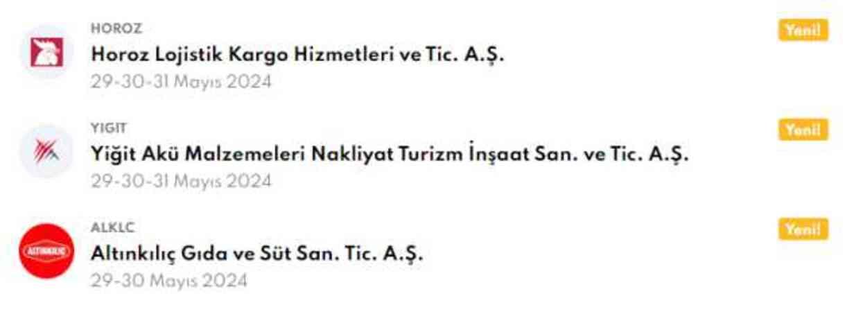 27-31 MAYIS HALKA ARZ TAKVİMİ | Bu hafta hangi şirketler halka arz olacak?
