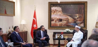 Diyanet İşleri Başkanı Ali Erbaş, Azerbaycan Dini Kurumlarla İş Üzre Devlet Komitesi Başkanı Ramin Mammadov'u Kabul Etti