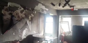 Erzurum'da büro yangını paniğe neden oldu
