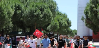 İKÇÜ Öğrencileri İsrail'in Gazze'ye Saldırılarını Protesto Etmek İçin Bisiklet Turu Attı