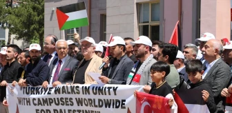 Amasya Üniversitesi Öğrencileri ve Akademisyenleri İsrail'in Filistin Kampına Saldırıyı Protesto Etti
