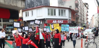 Arsin ilçesinde Filistin'e destek yürüyüşü yapıldı