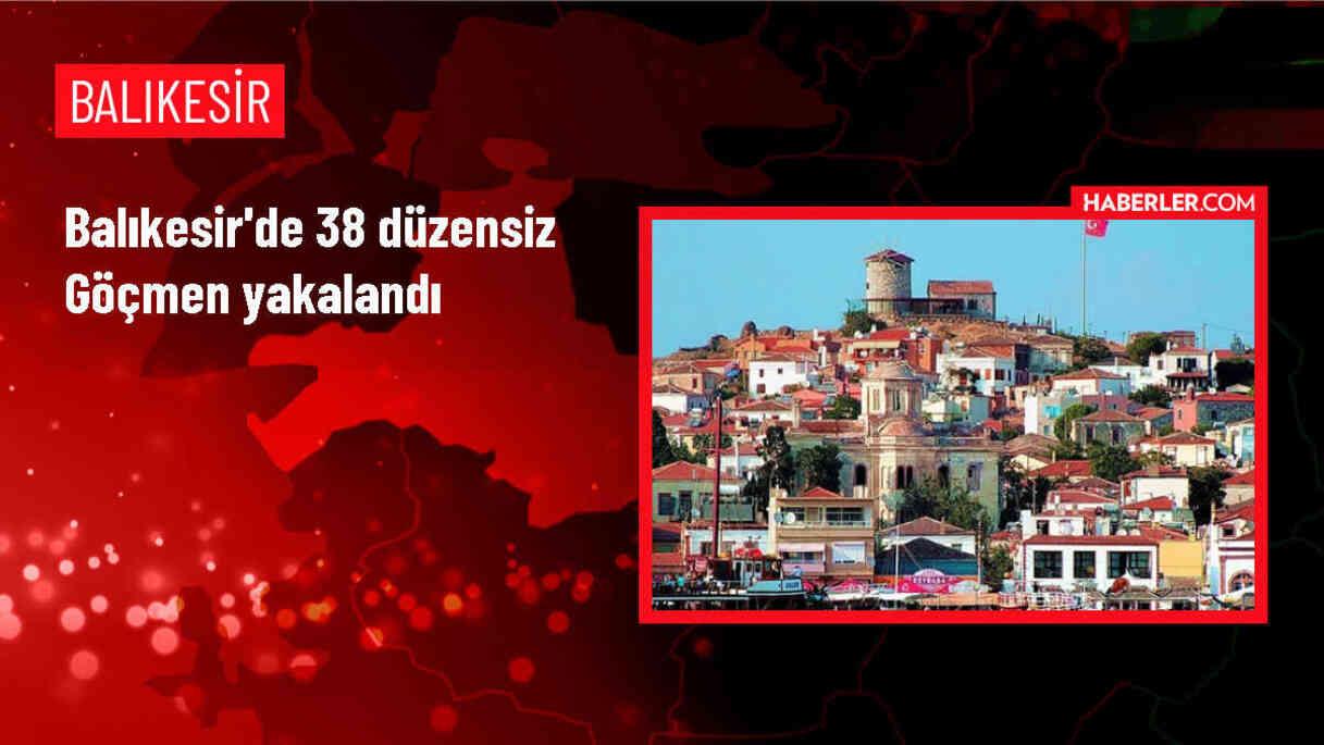 Ayvalık'ta 38 düzensiz göçmen yakalandı