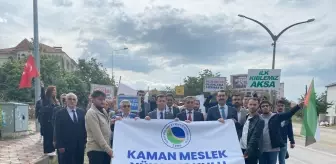 Kırşehir Ahi Evran Üniversitesi öğrencileri İsrail'in saldırısına tepki gösterdi