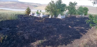 Tunceli'de mezarlık alanında çıkan yangın söndürüldü