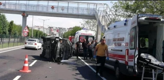 Nevşehir'de hafif ticari araç yan yattı, 2 kişi yaralandı