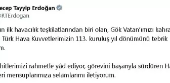 Cumhurbaşkanı Erdoğan, Türk Hava Kuvvetleri'nin 113. kuruluş yıl dönümünü kutladı