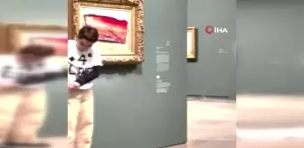 Fransız aktivistten Monet'in tablosuna küresel ısınma eylemi