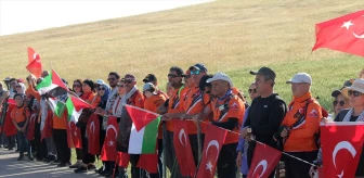 Kırıkkale'de Bozkır Dağcılık Kulübü İsrail'in Gazze'ye yönelik saldırılarını protesto etti