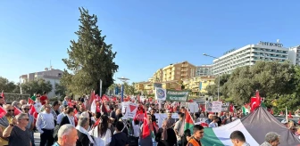 Kuşadası'nda Filistin'e Destek Yürüyüşü Düzenlendi