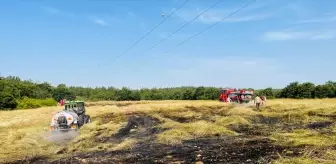 Çanakkale'de çıkan anız yangını ormanlık alana sıçramadan söndürüldü