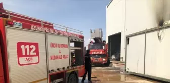 Edirne'de fabrikanın bahçesinde çıkan yangın söndürüldü