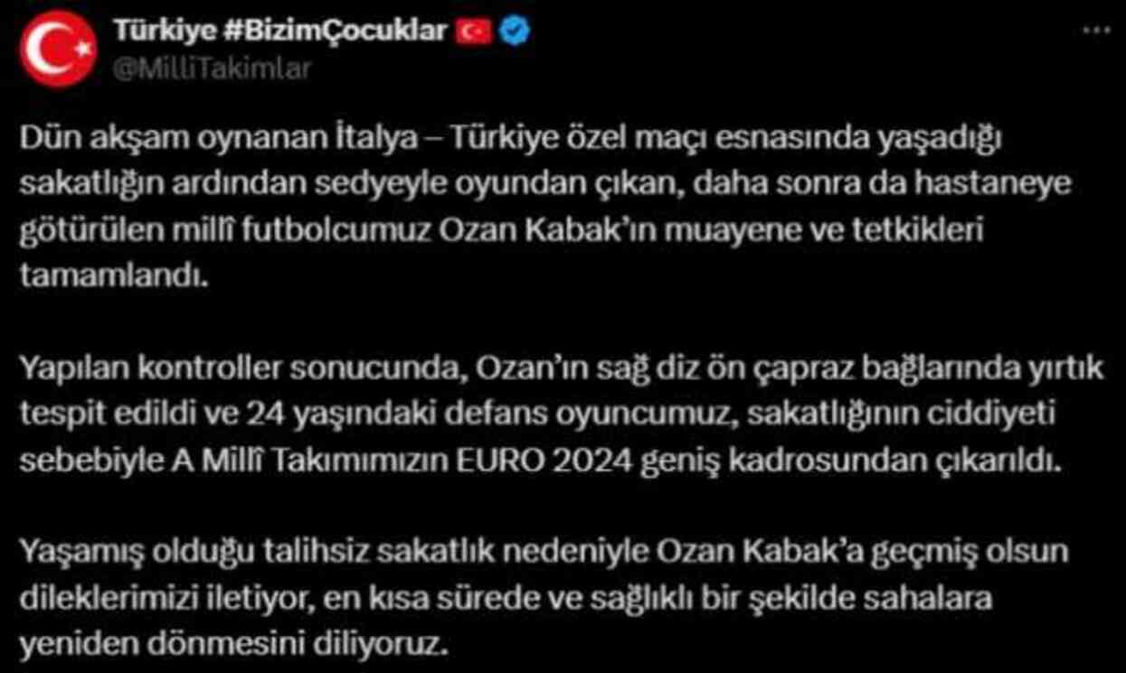 Ozan Kabak'ın sakatlık durumu! Milli takım kadrosundan çıkarıldı mı?