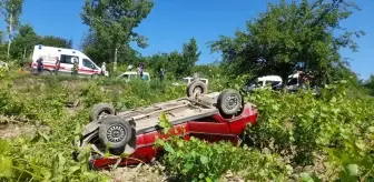 Tokat'ın Erbaa ilçesinde otomobil devrildi, 1 kişi yaralandı