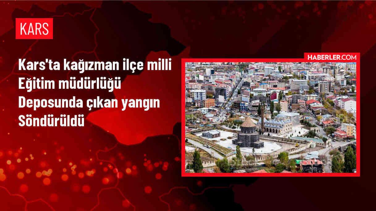 Kars'ta Kağızman İlçe Milli Eğitim Müdürlüğü deposunda yangın çıktı