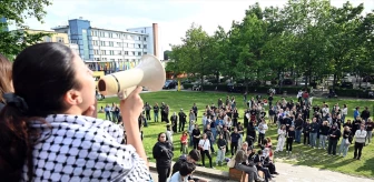 Belçika'da Öğrenciler İsrail'in Gazze'deki Saldırılarını Protesto Etti