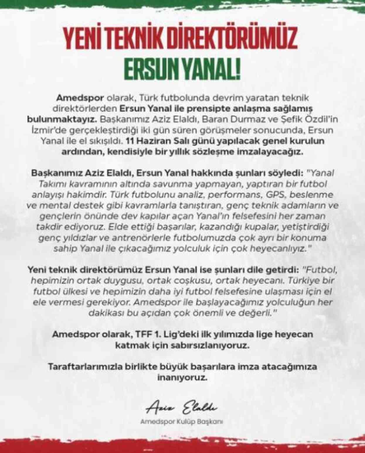 Ersun Yanal Amedspor teknik direktörü mü oldu? Fenerbahçe'yi şampiyon yapmıştı