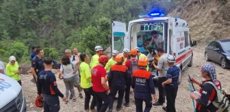 Kanyonda fenalaşan kadın AFAD ve jandarma ekipleri tarafından kurtarıldı