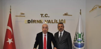 Cumhurbaşkanı Başdanışmanı 15 Temmuz gazisi Turgut Aslan Edirne Valisi Yunus Sezer'e ziyarette bulundu