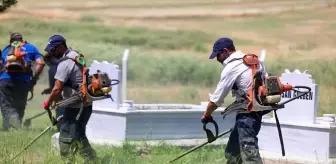 Tekirdağ'da Kurban Bayramı öncesi mezarlıklarda ve camilerde temizlik çalışması