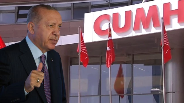 A flag with a crescent and star was raised at the CHP Headquarters before President Erdogan's visit.