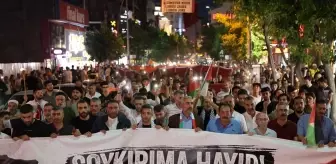 Elazığ'da İsrail saldırılarını protesto etmek için Aksa'ya gece yürüyüşü düzenlendi