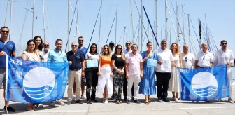 Antalya Kemer'de Marina ve 5 Tekneye Mavi Bayrak Asıldı