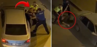 Polis memuru, yakaladığı sürücüyü sokak ortasında evire çevire dövdü