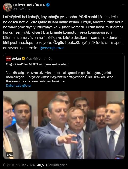 MHP'den Özel'e 'Haddini bildiririz' tehdidi, CHP'den 'Foseptiğinizdeki kokular ülkücüleri zan altında bıraktı' yanıtı