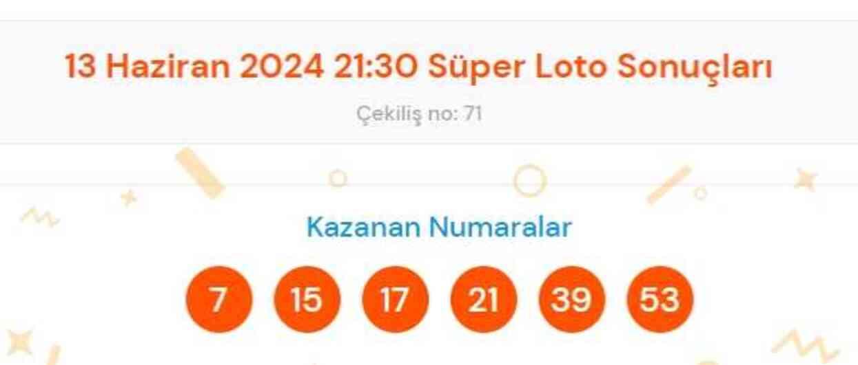 Süper Loto sonuçları açıklandı! 13 Haziran Süper Loto kazanan numaralar neler? Süper Loto sonuçlarına ne zaman, nereden bakılır? Süper Loto sonuçları açıklandı! 13 Haziran Süper Loto kazanan numaralar neler? Süper Loto sonuçlarına ne zaman, nereden bakılır?
