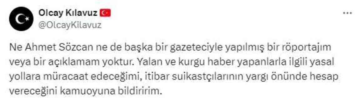 'Bildiklerimi anlatmaya hazırım' dediği iddia edilen Olcay Kılavuz: Böyle bir açıklamam yoktur