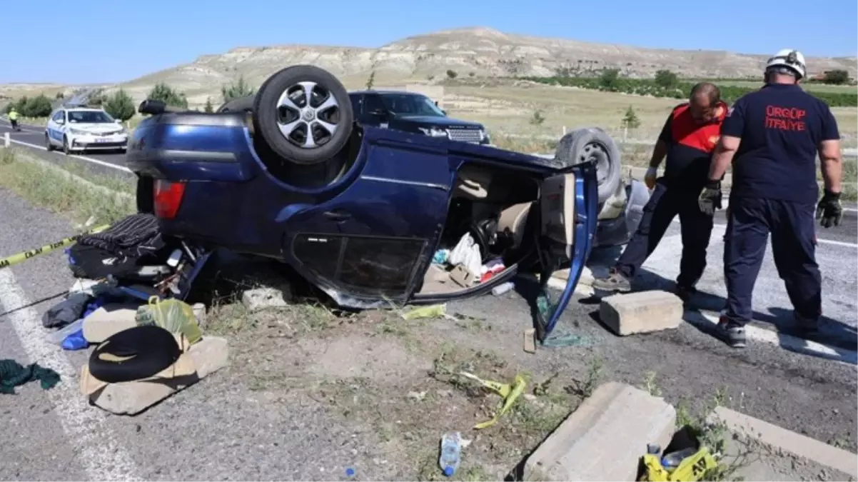 Nevşehir'de devrilen otomobildeki 5 kişi yaralandı