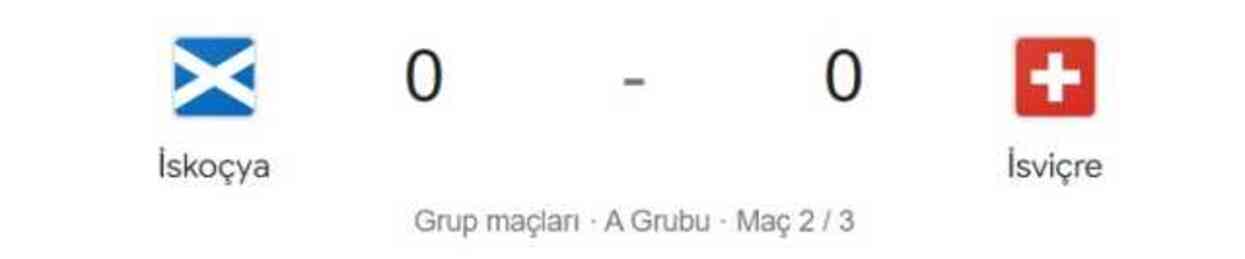 İskoçya İsviçre maçı kaç kaç, bitti mi? MAÇ SONUCU! İskoçya İsviçre maçı ne oldu?
