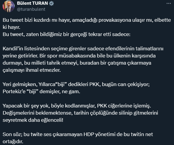 HDP'li Encü'den skandal paylaşım! Portekiz'i Kürtçe sözlerle tebrik etti