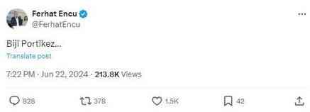 HDP'li Encü Portekiz'i tebrik etti! Ferhat Encü Portekiz'i neden tebrik etti? HDP'li Encü Portekiz'i tebrik etti! Ferhat Encü Portekiz'i neden tebrik etti?