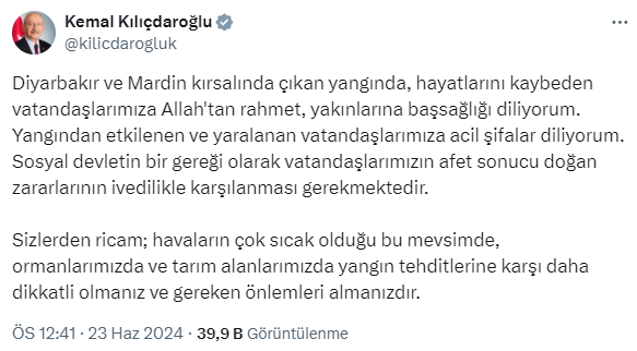 Kılıçdaroğlu'ndan tepki çeken paylaşım! 14 kişinin öldüğü yangını bugün hatırladı