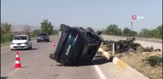 Konya'da kontrolden çıkan cip takla attı: 3 yaralı