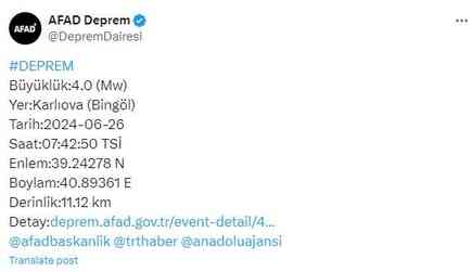 BİNGÖL'DE DEPREM SON DAKİKA | Bingöl-Karlıova'da kaç şiddetinde deprem oldu? BİNGÖL'DE DEPREM SON DAKİKA | Bingöl-Karlıova'da kaç şiddetinde deprem oldu?
