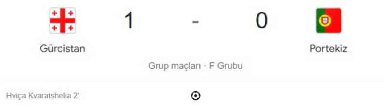 Gürcistan Portekiz maçı kaç kaç, bitti mi? MAÇ SONUCU! Gürcistan Portekiz maçı ne oldu?