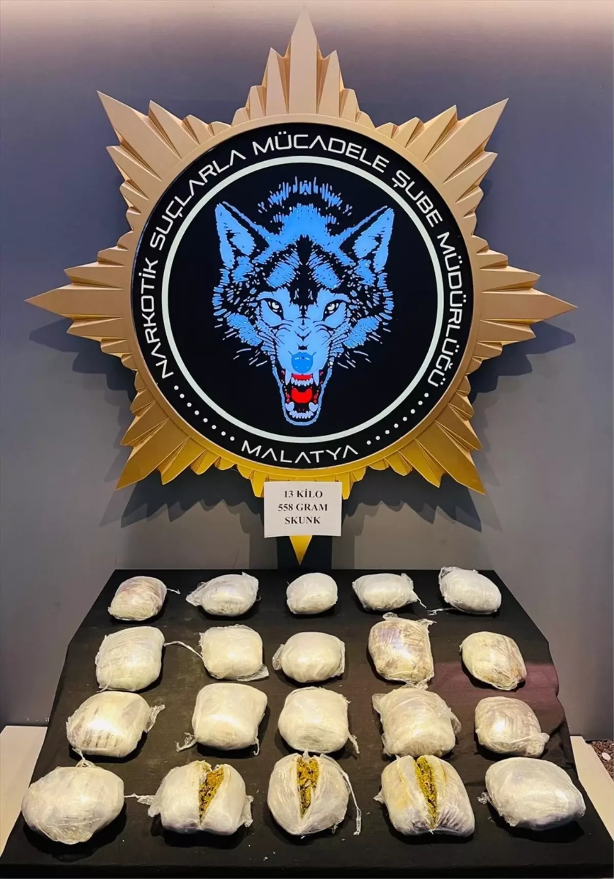 Malatya'da 13 kilo 558 gram uyuşturucu ele geçirildi, bir zanlı tutuklandı