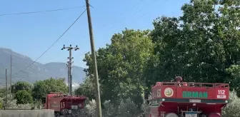 İzmir'in Tire ilçesinde ormanlık ve makilik alanda yangın çıktı