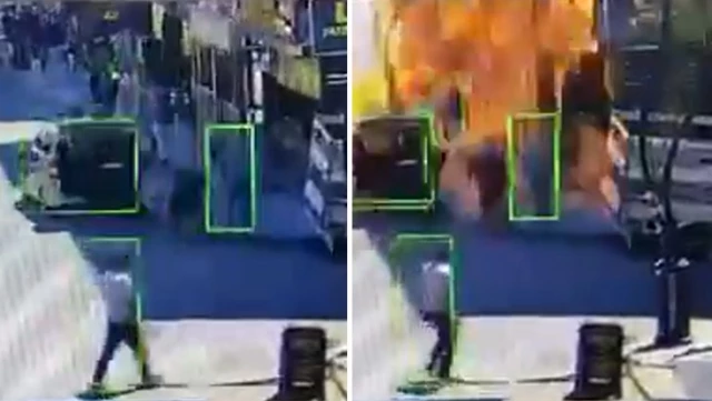 The moment of the explosion in Izmir was captured on camera.